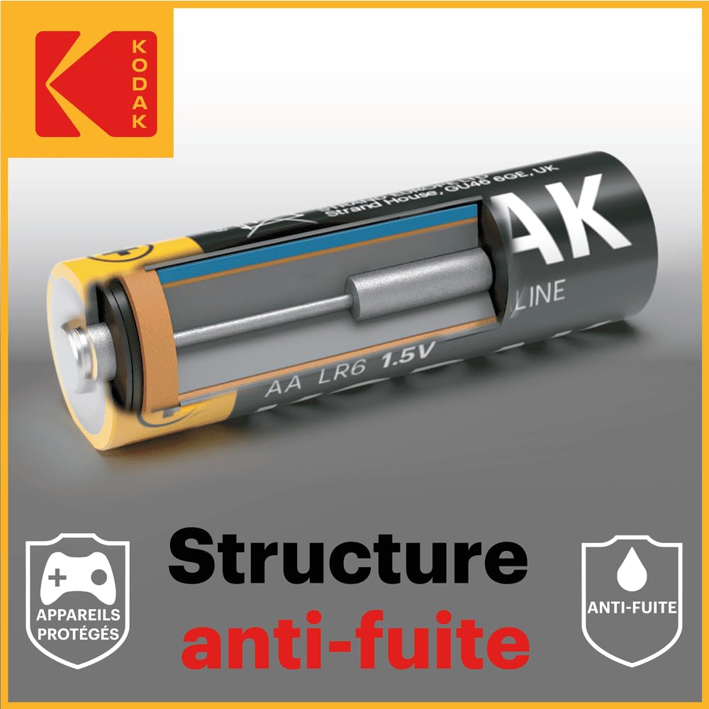 100 batterie AA, LR6, 1,5 V, alcaline | 148% in più di potenza, 10 anni di conservazione, protezione avanzata contro le perdite, batterie ad alte prestazioni