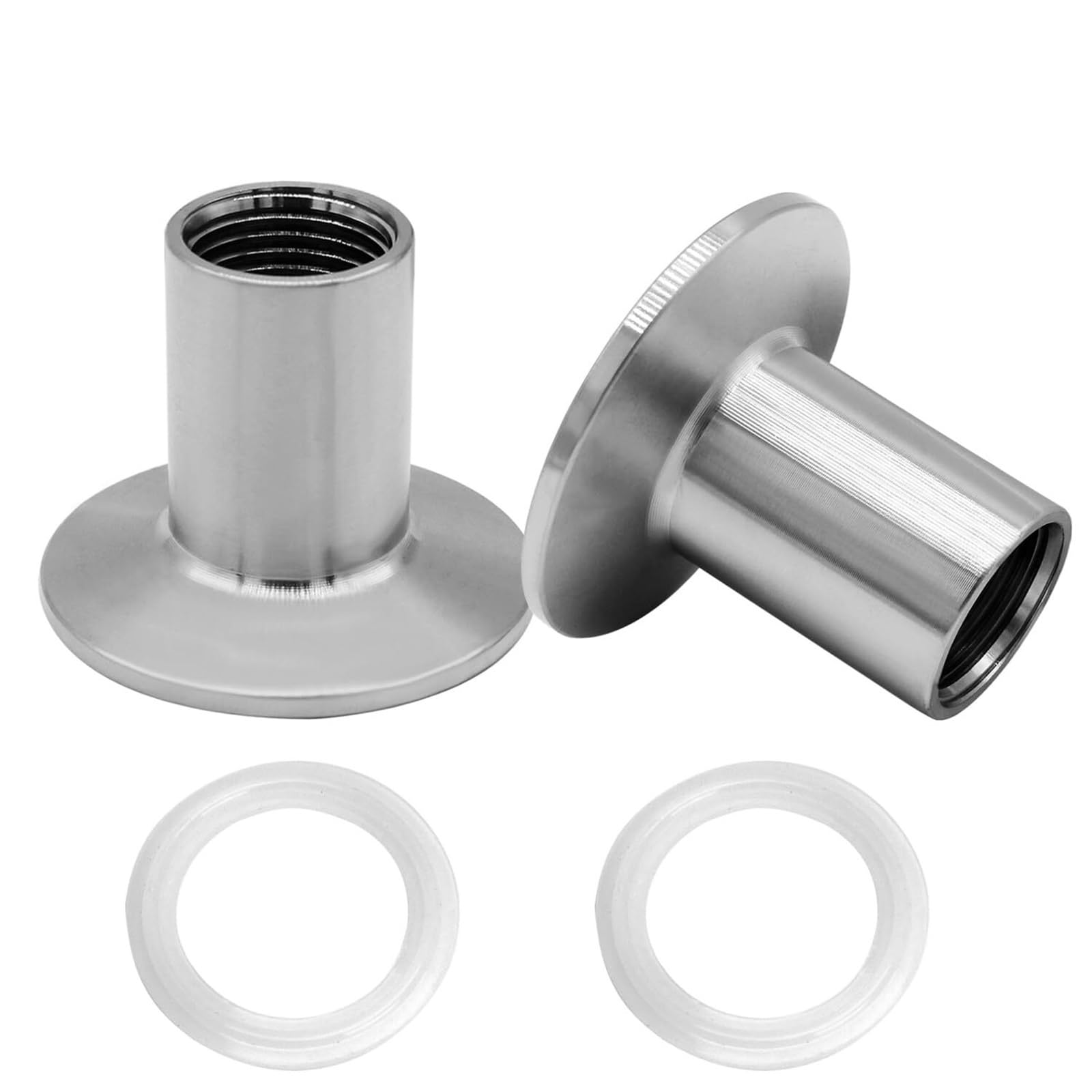 Stainless Steel Sanitary Pipe Fitting 1/2" NPT Male Thread to 1.5" Tri Clamp 50.5mm Ferrule OD Sanitary Home Brew Adapter Connector (Pack of 2)(3/4" NPT Female Thread)
