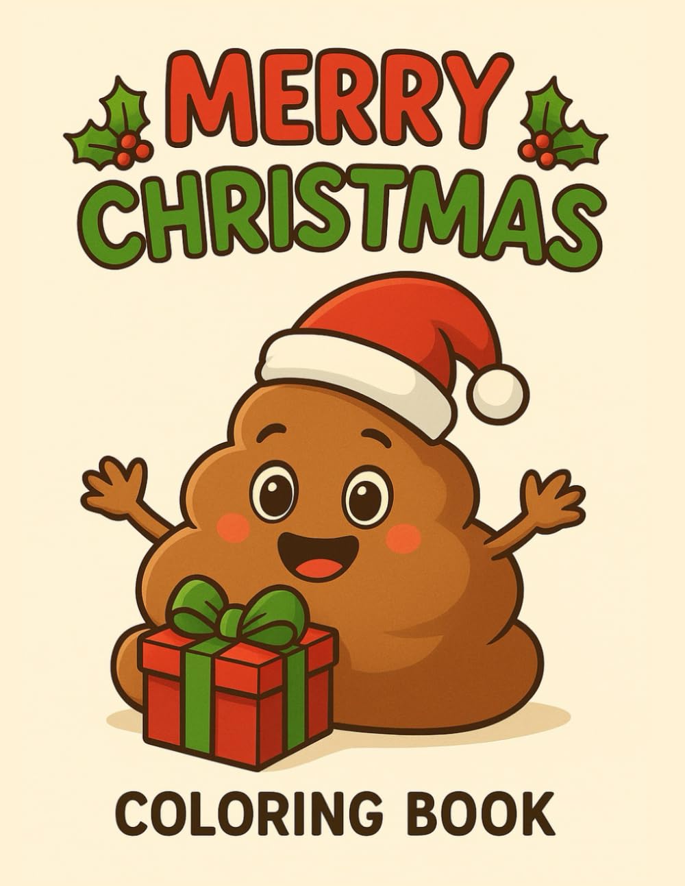 CUTE POOP COLORING BOOK CHRISTMAS EDITION: Crazy coloring book – perfect Christmas gift for children | Silly and awesome cute poop art | Smiling poop