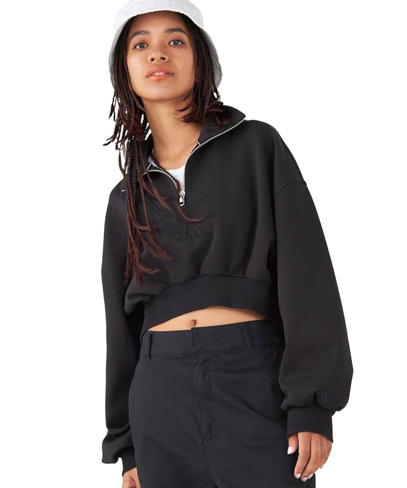 カルバンクライン エンボス ハーフジップ スウェットシャツ ブラック Amazon.co.jp: (カルバンクライン) CALVIN KLEIN エンボス