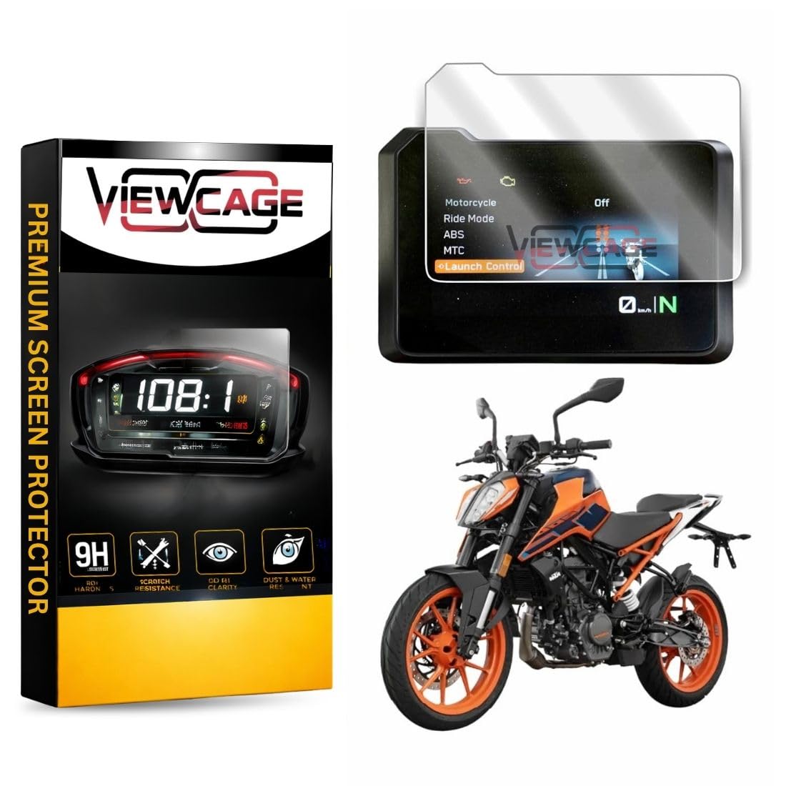 Screen Protector Compatible with KTM Duke 200 2025 | 9H Tempered Glass TFT Meter Protection Film | HD Clear Anti Scratch Dashboard Screen Guard Accessory (Pack of - 1)-image-35