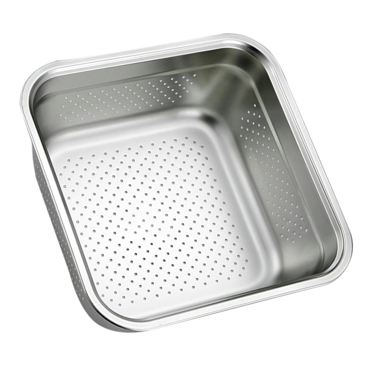 Colador de Acero Inoxidable de Gran Capacidad Forma Cuadrada, Resistente y Ahorra Espacio, Adecuado para Cocinar y Lavar Verduras y Frutas Cocina