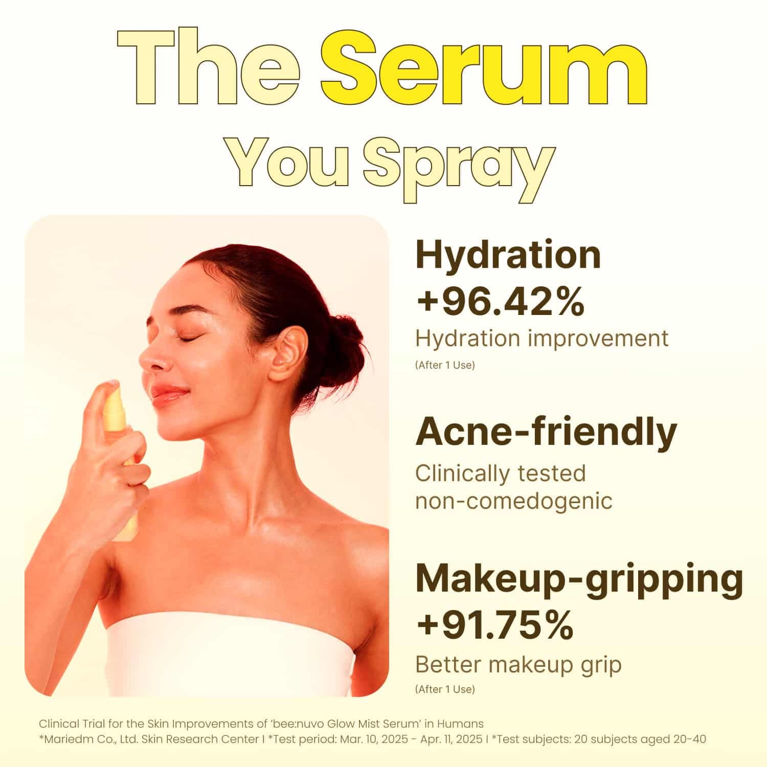 beenuvo Glow Mist Serum, Propolis 20,000 ppm, Niacinamide 5%, Hyaluronic Acid, Hydrating Face Mist, Lightweight Serum, Non-Comedogenic, For Sensitive Skin, Korean Skin Care (2.70 fl oz) - Image 2