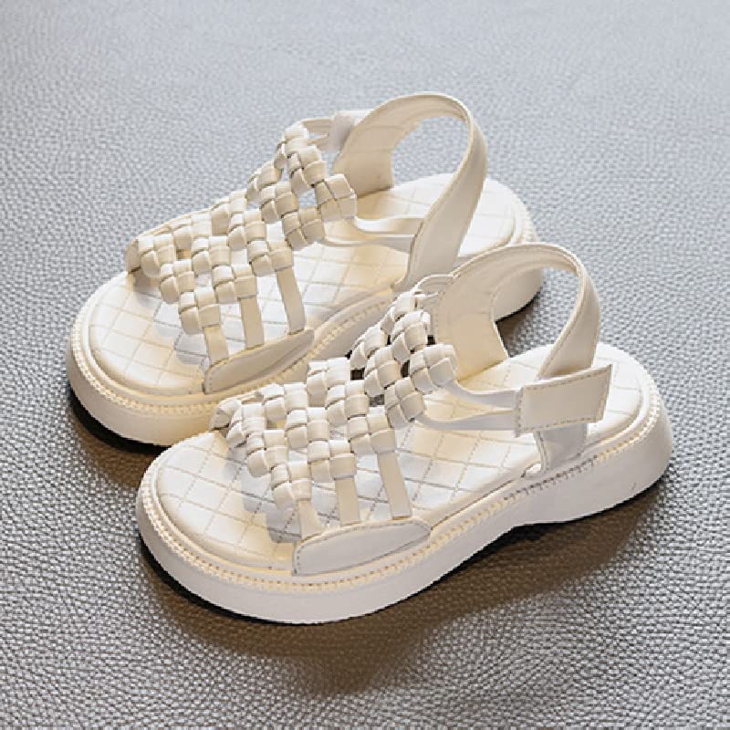 MATERUIEYES Girl Sandals Woven Pastoral Style Open Toe Little Girl Female Beach Sandals3