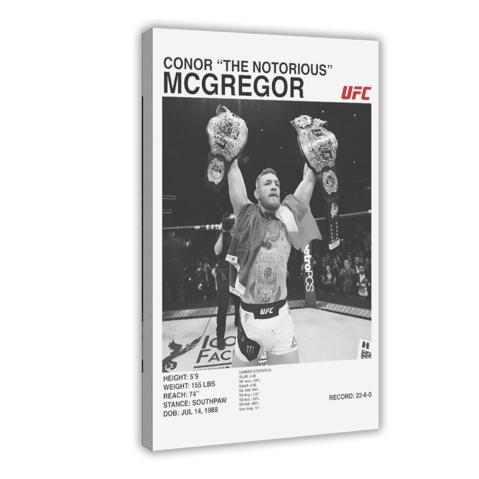 SFQQE Conor The Notorious Mcgregor UFC Digital Poster Canvas Poster Bedroom Decor Landscape Office Room Decor Gift 12x18inch(30x45cm)