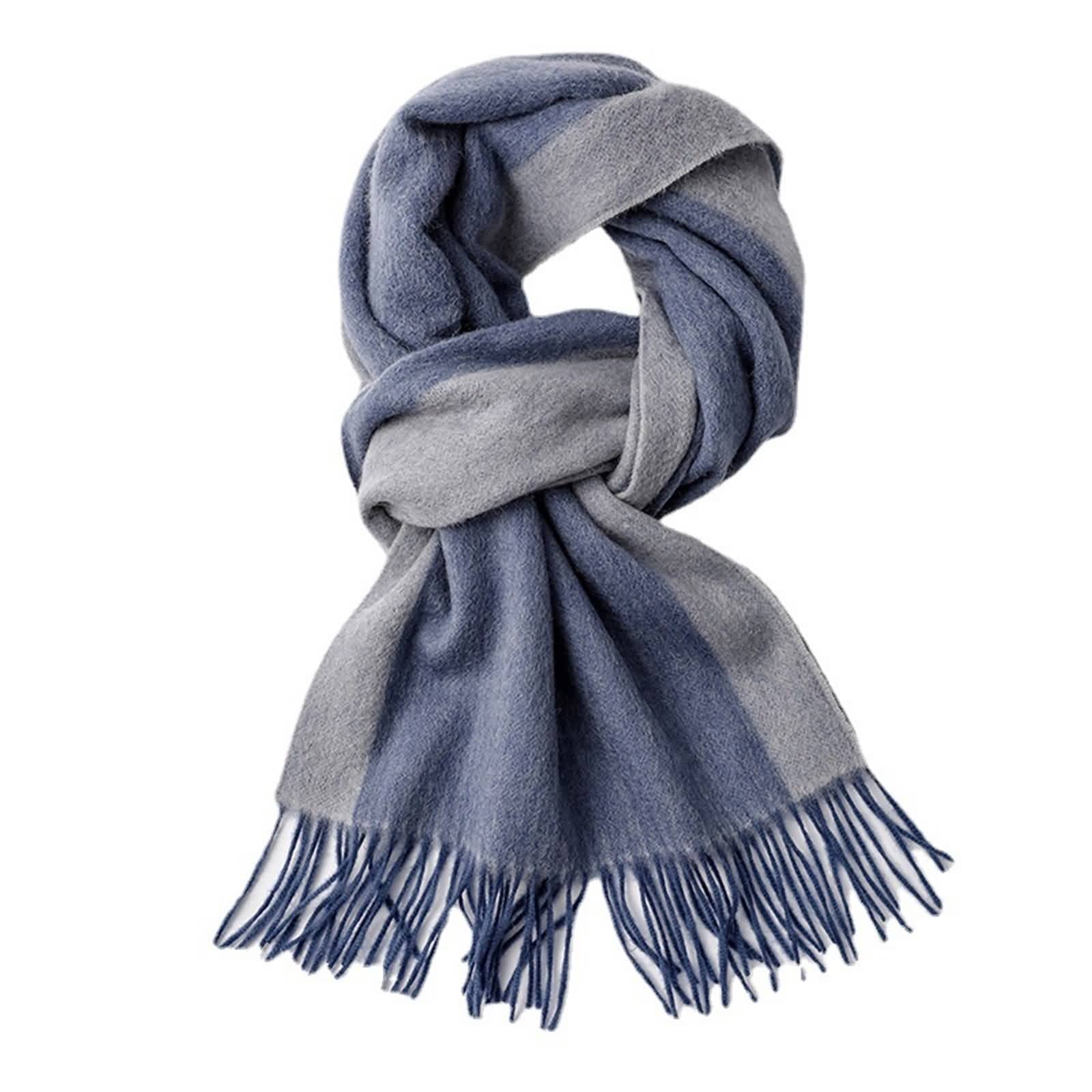Sciarpa Pashmina, sciarpa da uomo bicolore a righe larghe nappe calde abbigliamento invernale accessori regalo, Rosso