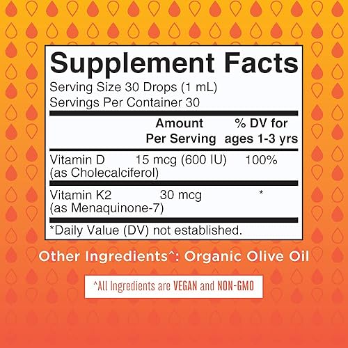 Miniatura 7 de MaryRuths - Paquete de gotas líquidas de vitamina C para niños pequeños y vitamina D3  K2 en aerosol para niños pequeños apoyo inmunológico para