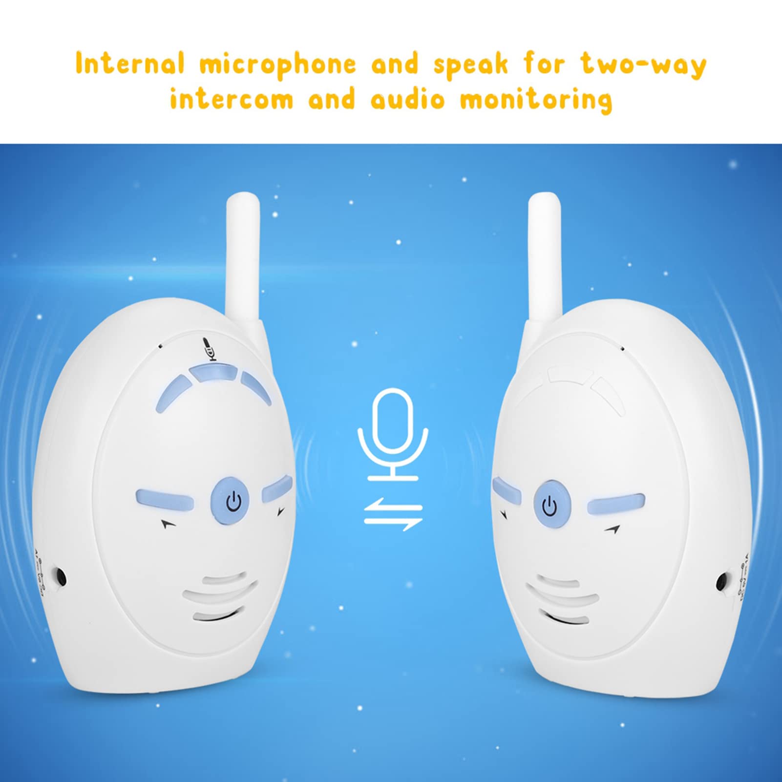 FILFEEL Babyphone Moniteur Audio Numérique pour Bébé Interphone sans Fil 2,4 GHz avec Fonction Vocale Bidirectionnelle, Longue Portée Jusqu'à 250 M (sans Batterie)(US)