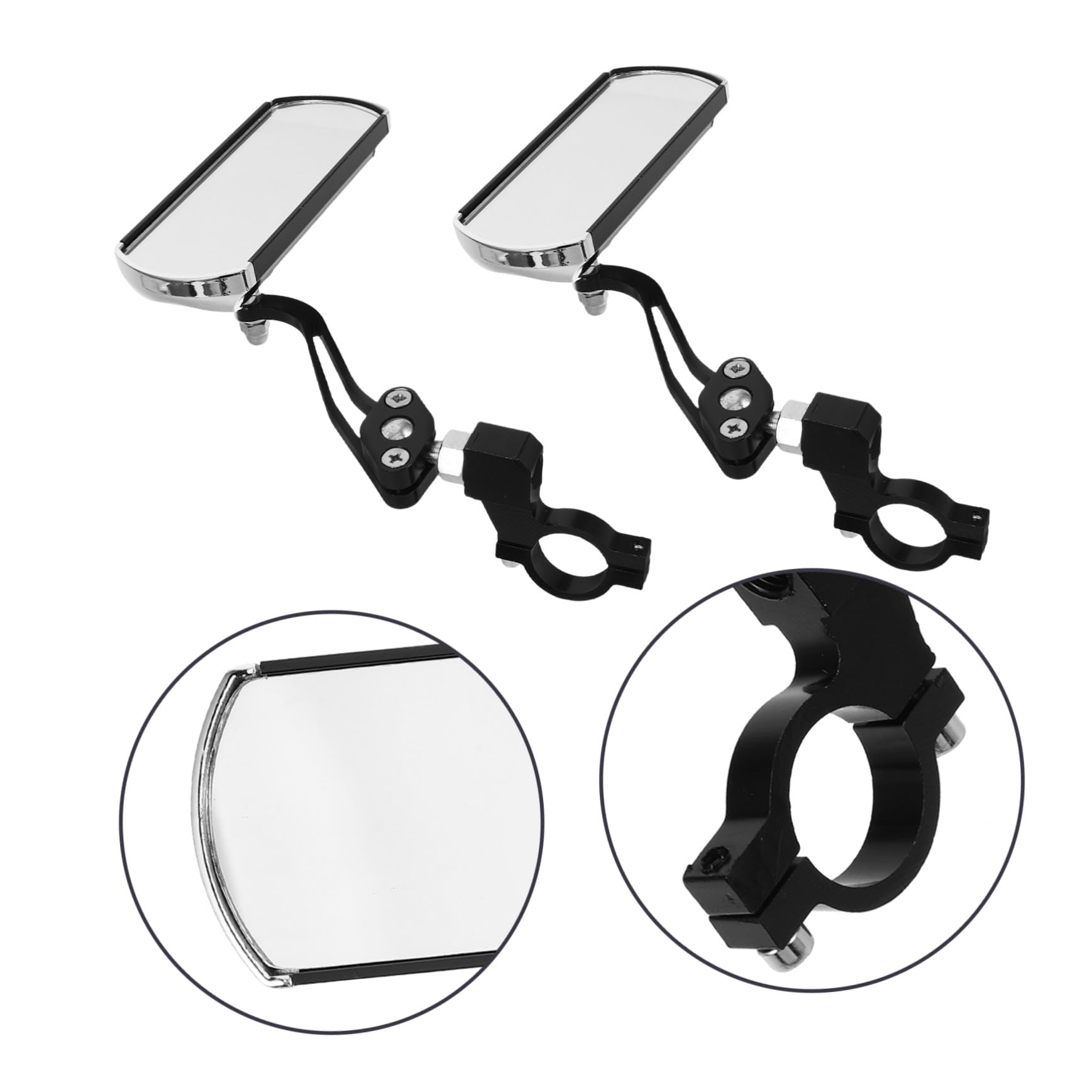 Specchio Retrovisore per Bici 360° Nero 1 Paio Lega Alluminio | Ampio Angolo, Rotazione Completa, Montaggio Semplice, Compatibilità, Accessorio Manubrio