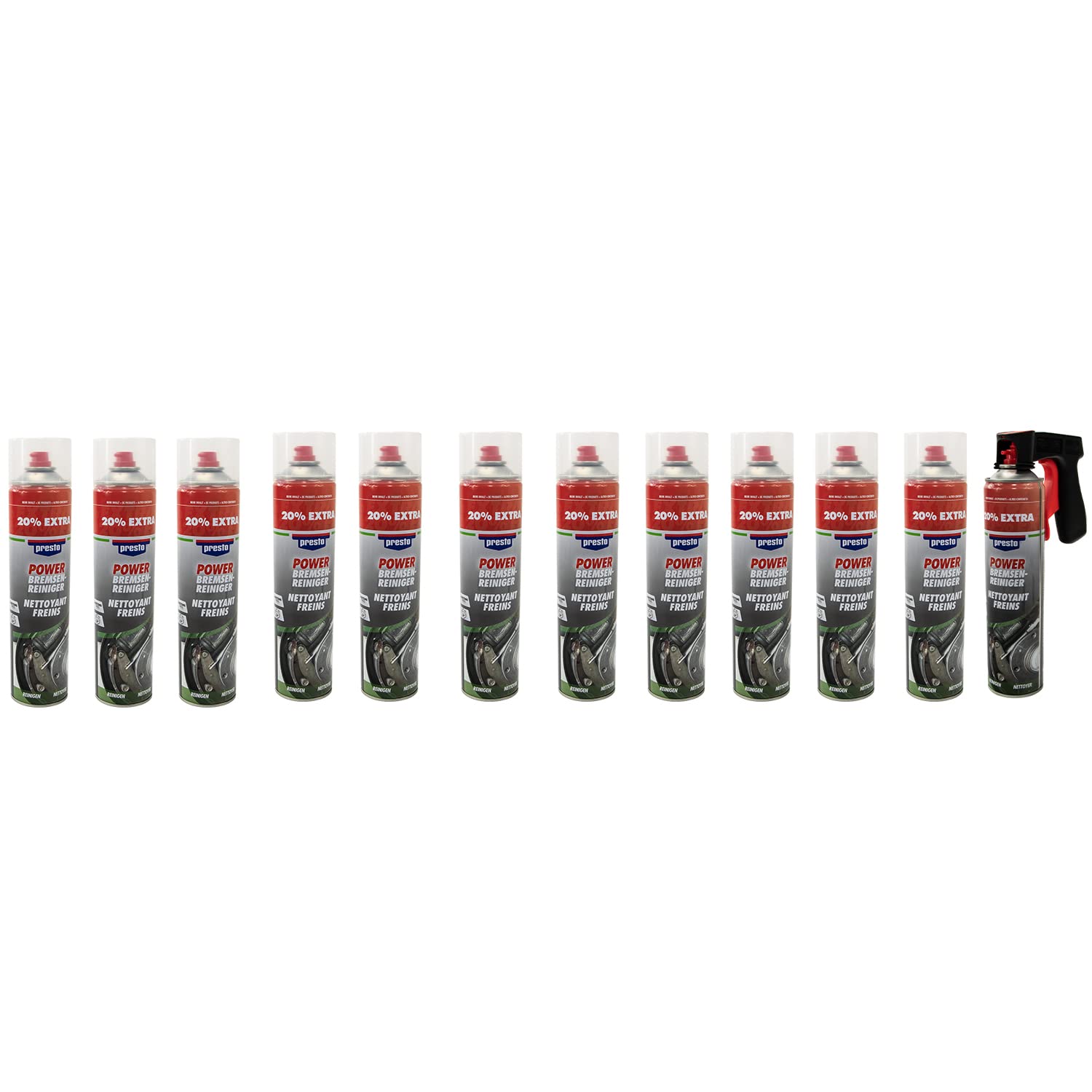 Bremsenreiniger Power Teilereiniger Spray Presto 307287 12 X 600 ml mit Pistolengriff