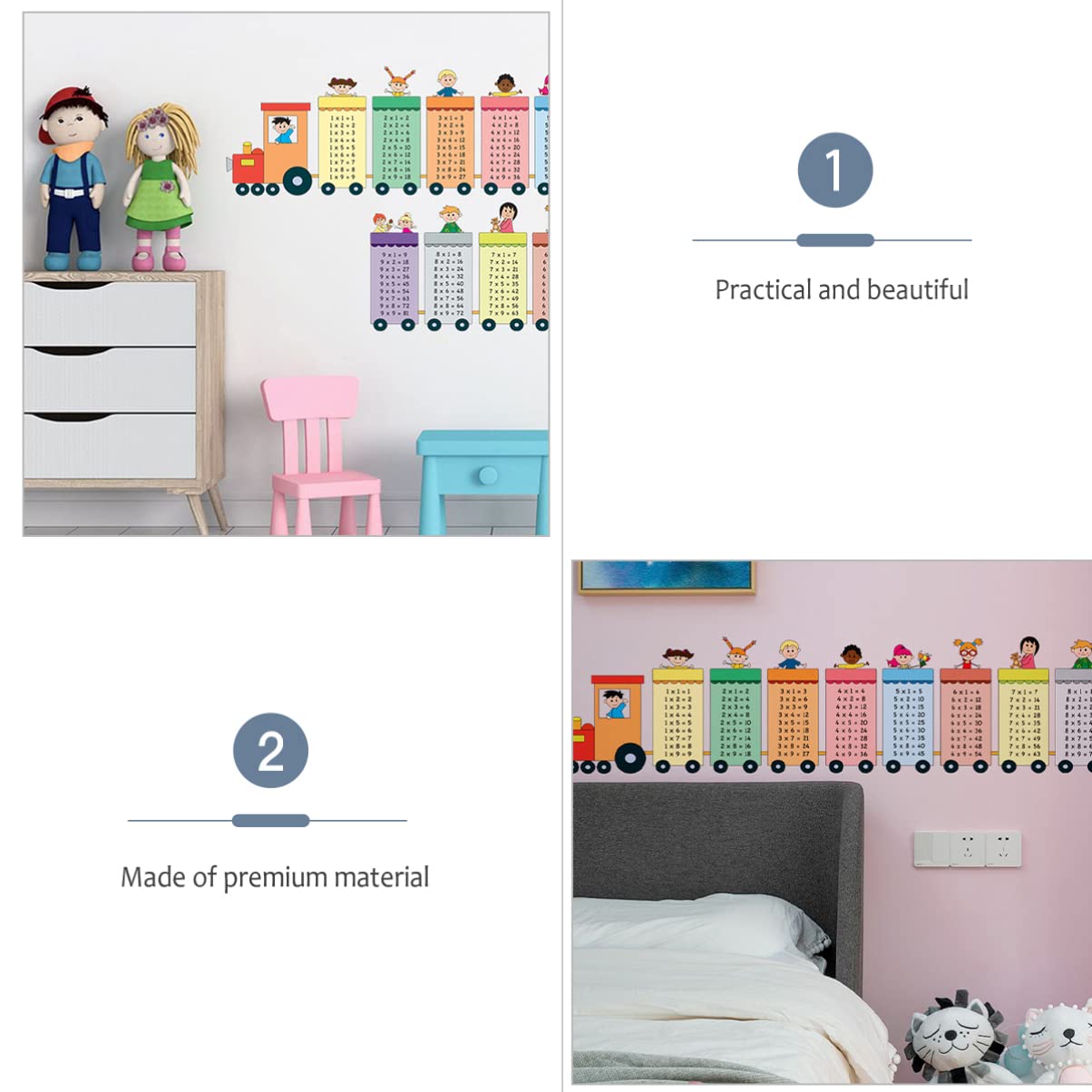 Adesivo Muro Tabelline Matematica - Treno Cartone Animato - Foto 6