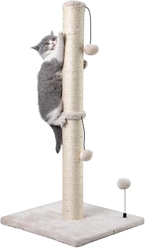 MECOOL 34” Tall Cat Scratching Post Premium Basics — main product photo from Amazon listing (ASIN B0921T6QFC)