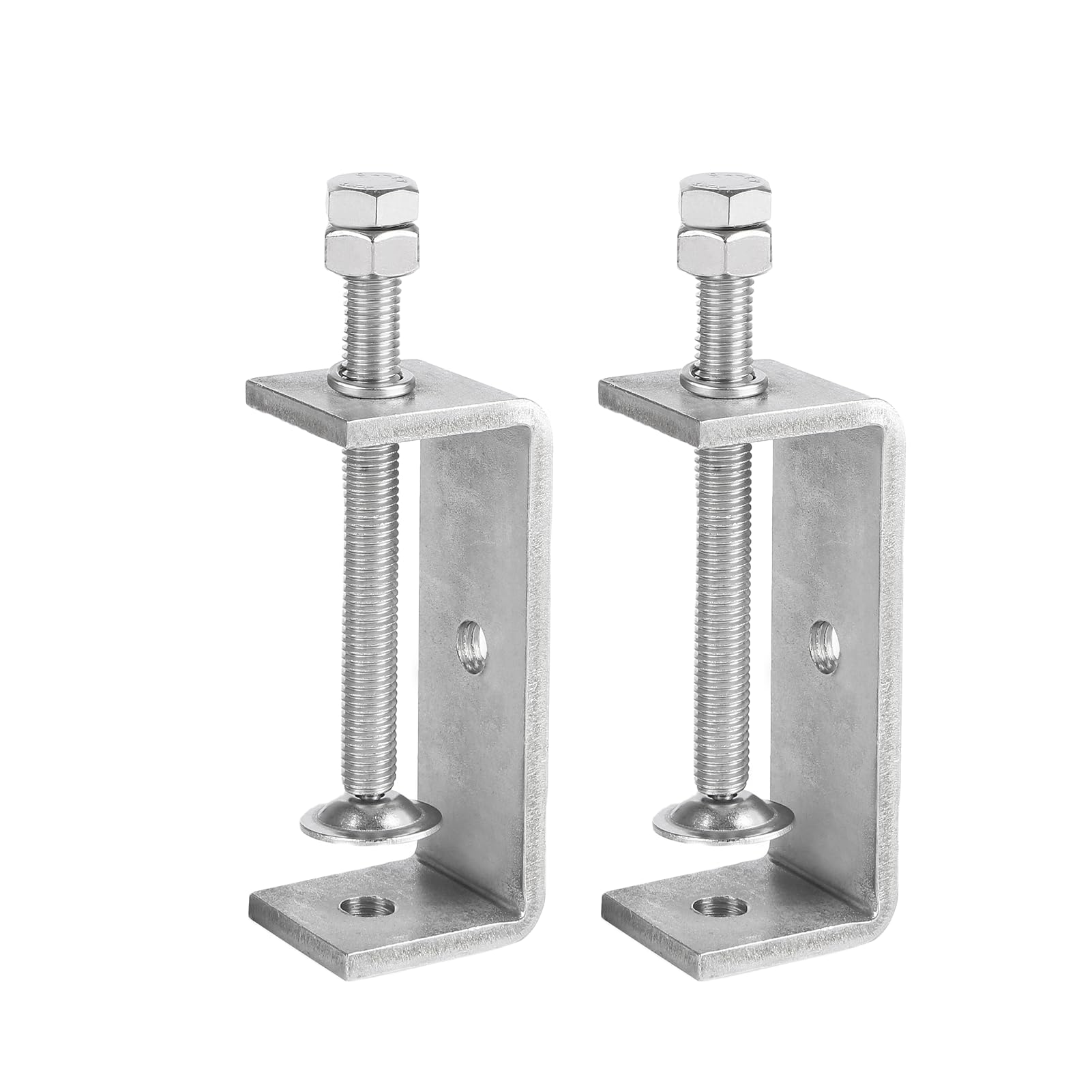 ZOWZEA 2 Pack 304 Stainless Steel C Clamp 3-3/8 Inch C Clamps for Woodworking and Welding Mounting，Suitable for Home and Professional Use
