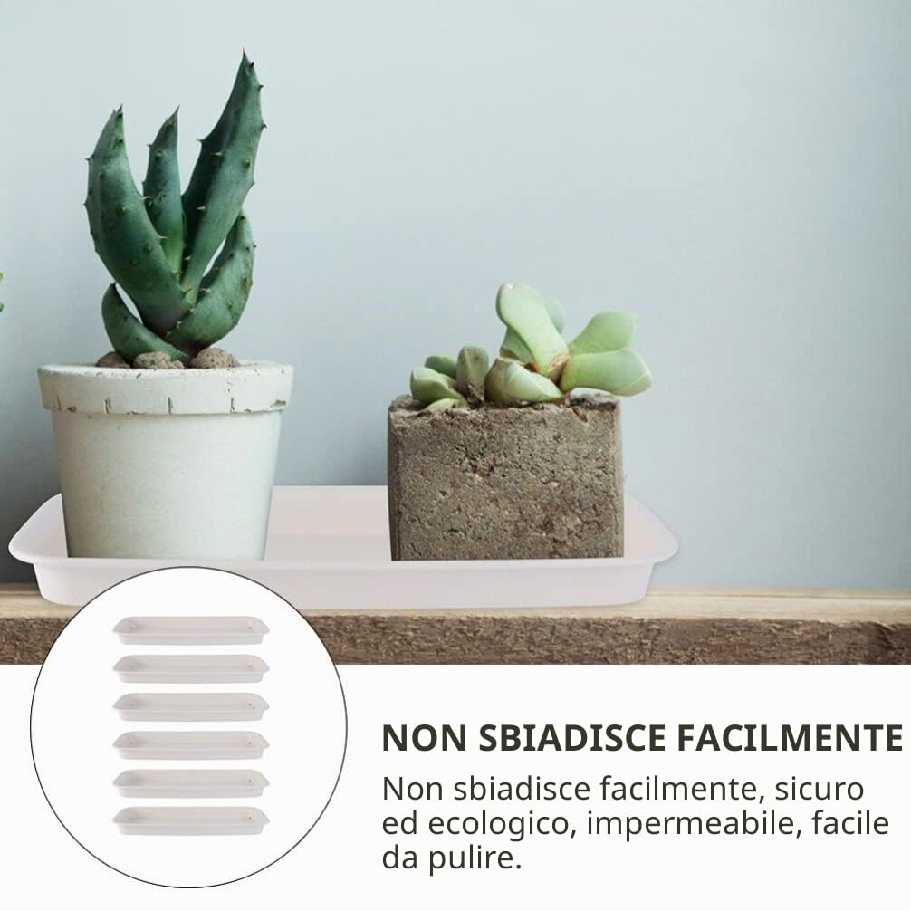 Happyyami 6pezzi Vassoi per Fioriere Stabili Vaschette Sottovasi per Piante Plastica Leggera Resistenti e Pratici Prevenzione Perdite e Facilità di Manovra per Vasi da Giardino e Interni