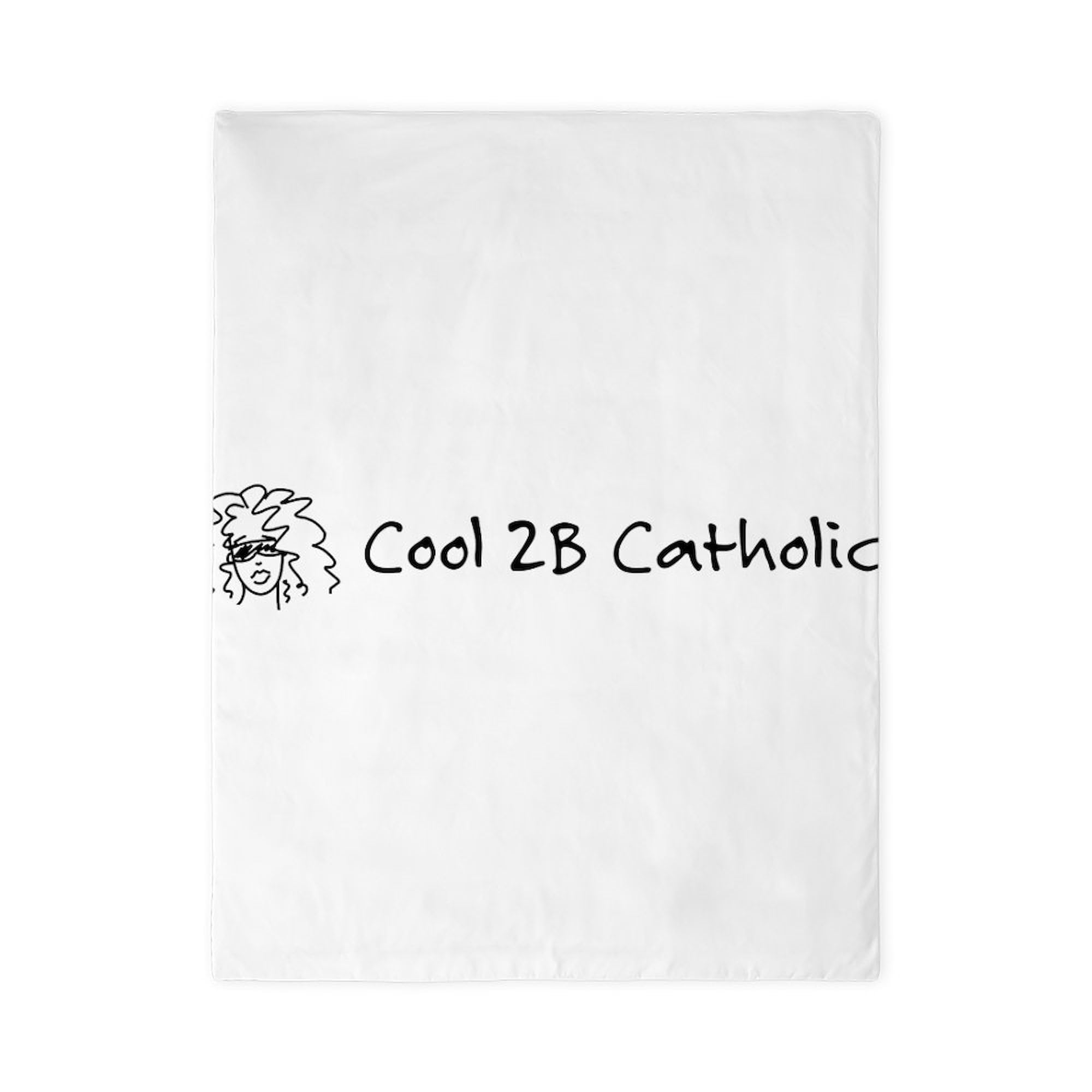 CafePress Cool 2B Catholic Sign Twin Duvet Cover, Printed Comforter Cover, Unique Bedding,
