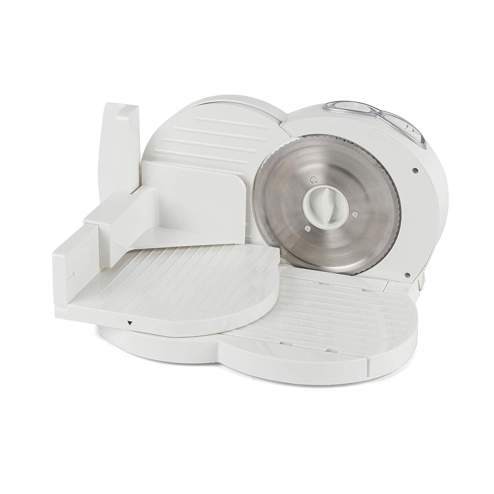 FfiMe Affettatrice Elettrica per Carne – Affettatrice Antiscivolo per Pane/Formaggio/Salumi, Lama Seghettata in Acciaio Inossidabile da 17 cm, Spessore Regolabile 1-15 mm, Affettatrice Domestica
