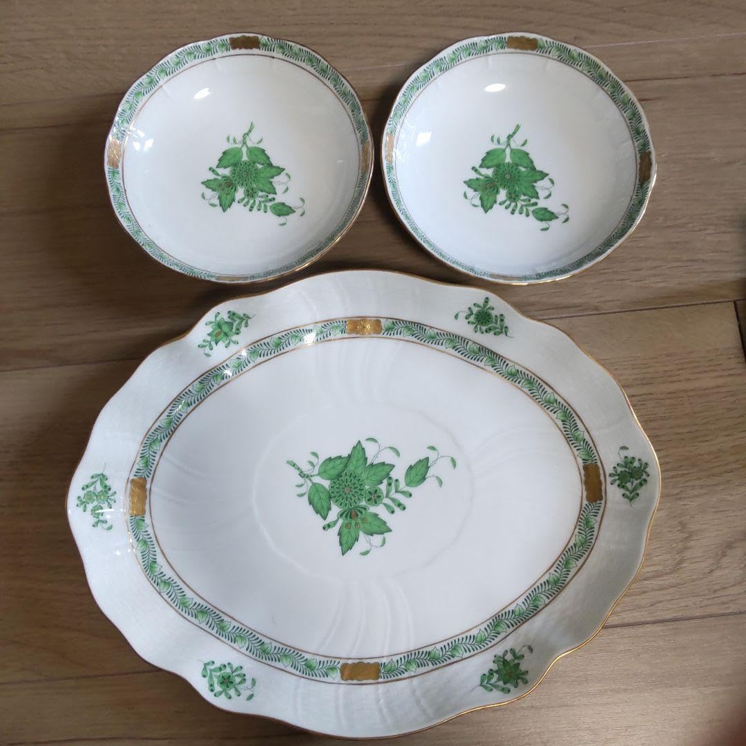 Amazon.co.jp: ・ ヘレンド アポニー グリーン オーバルディッシュ