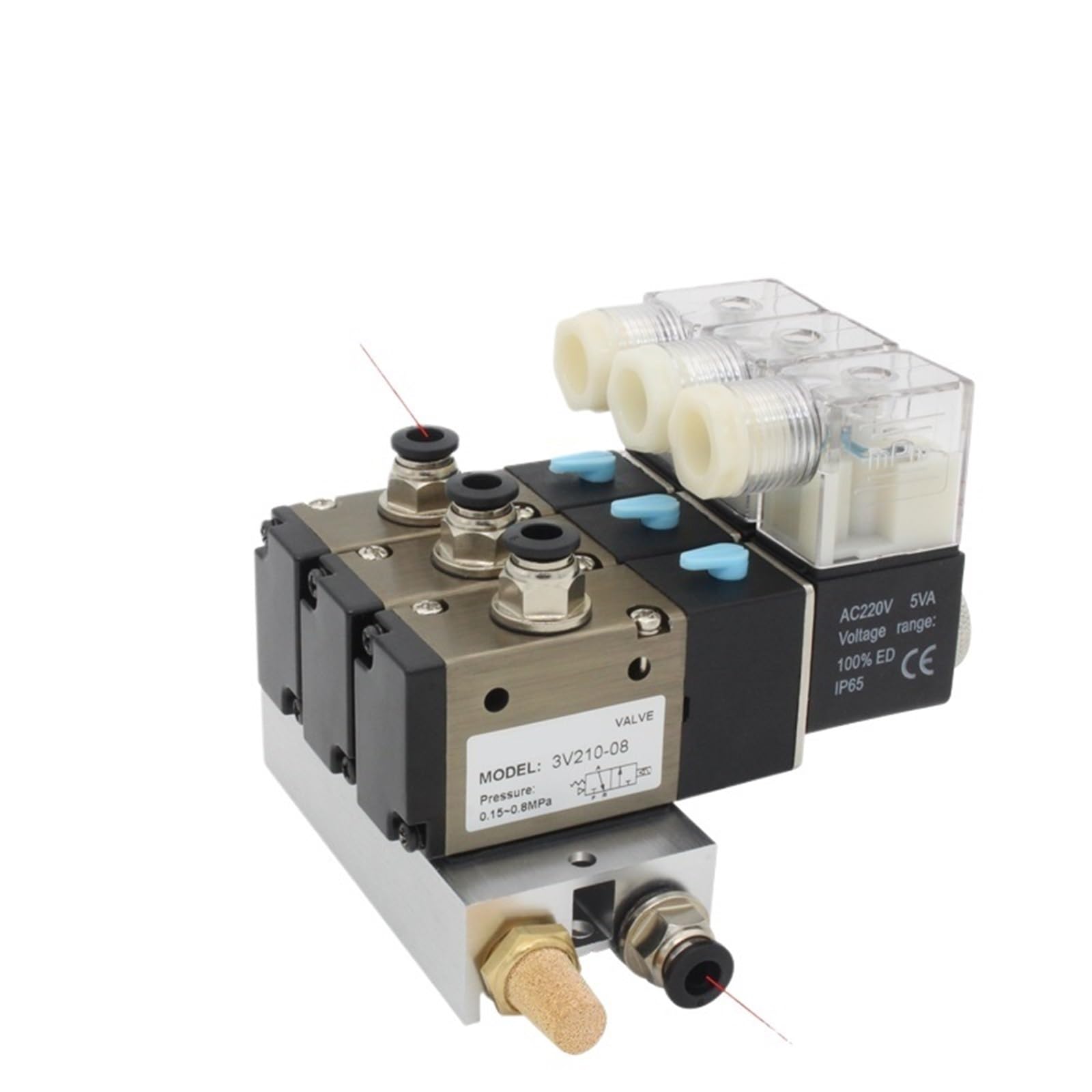 Bloc électrovanne 3V110-06-NO 9 stations DC12V avec silencieux de base