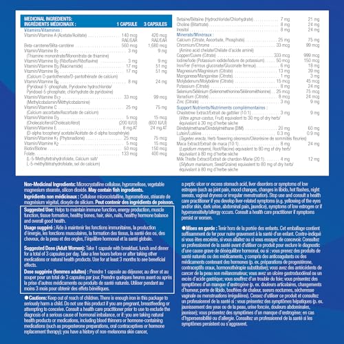 Progressive Advanced Daily Multivitamin for Adult Women, with DIM, Chastetree Berry, and Maca. Supports Immune Health, Energy and Hormone Health, 100% Complete, Canadian-Made, 120 Count - Image 7