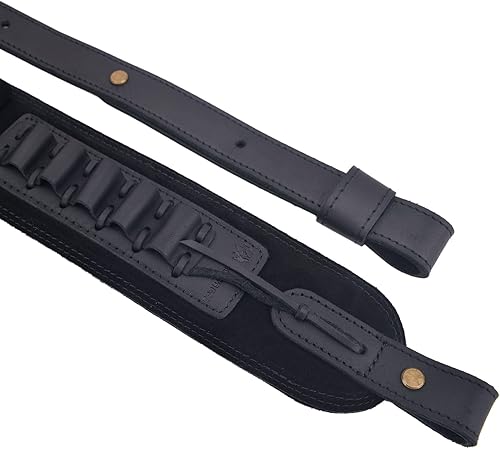 Miniatura 7 de Soporte de munición de cuero para rifle con asa de asa, correa de cartucho de pistola para 45-70 .30-30 .30-06 .357 .38 .35