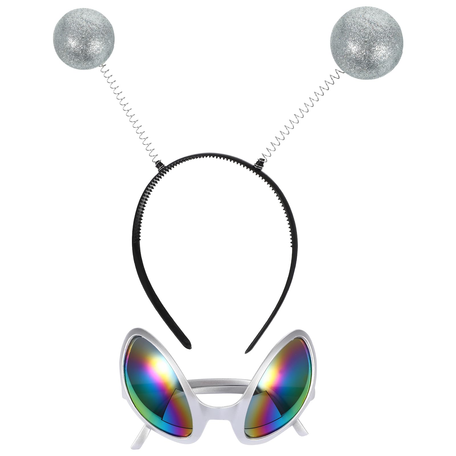Valiclud Silver Festival Headdress Party Glasses Saucer Creative Costume Headwear With Hairband Lightweight Funny Accessories For Festivals And Parties