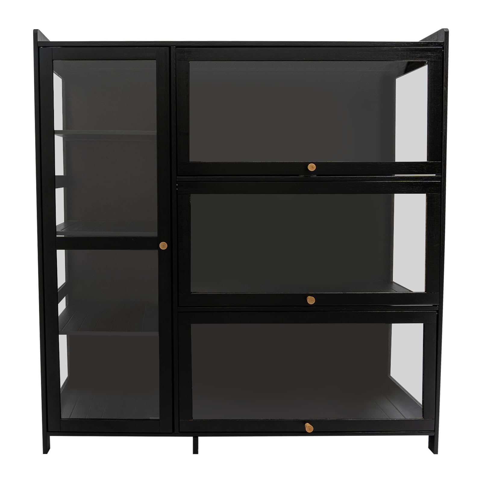 GEYOPMID Curio Display Cabinet, Display Cabinet Storage Rack Collectible Toy Storage Rack Playroom Storage Cabinet and Bookcase Trophy Display Cabinet
