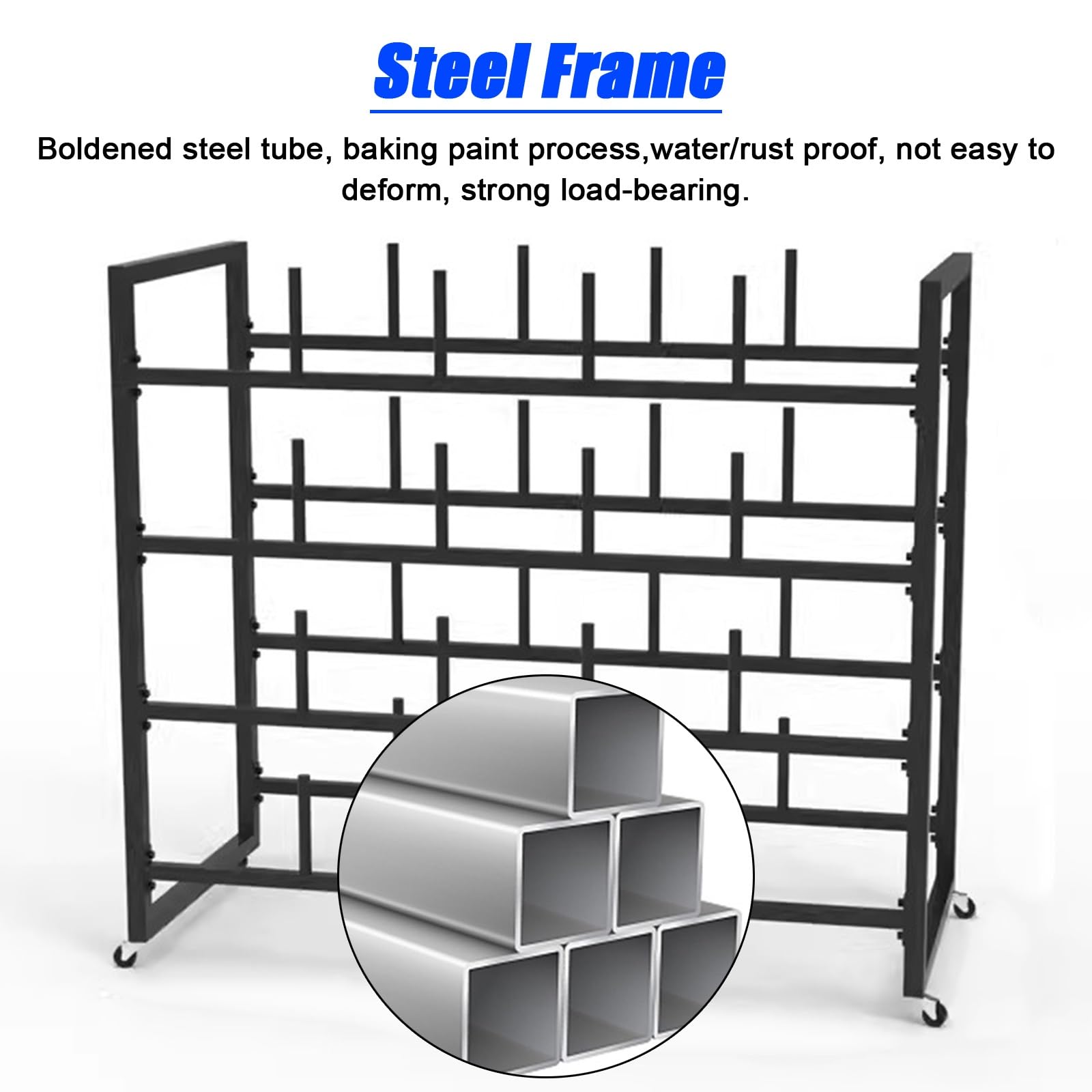Soporte para Esterilla de Yoga, Resistente con Ruedas - Carrito multitattoo para Gimnasio, hogar y Clases de Fitness - Estructura de Acero Resistente para esterillas de Ejercicio y Rodillos
