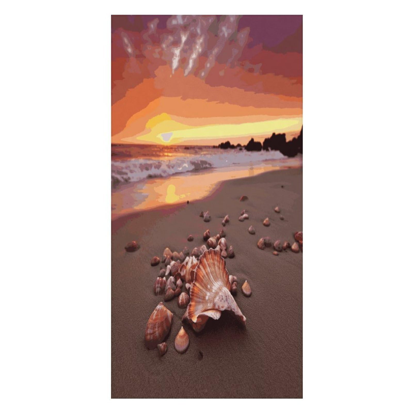 Adfgyerh Unisex Style Shell Beach Sunset Bath Towels Beach Towel Lightweight Quick Dry, Bath Towel For Travel Sports Pool Swimming Bath Camping Yoga Adults160x80cm