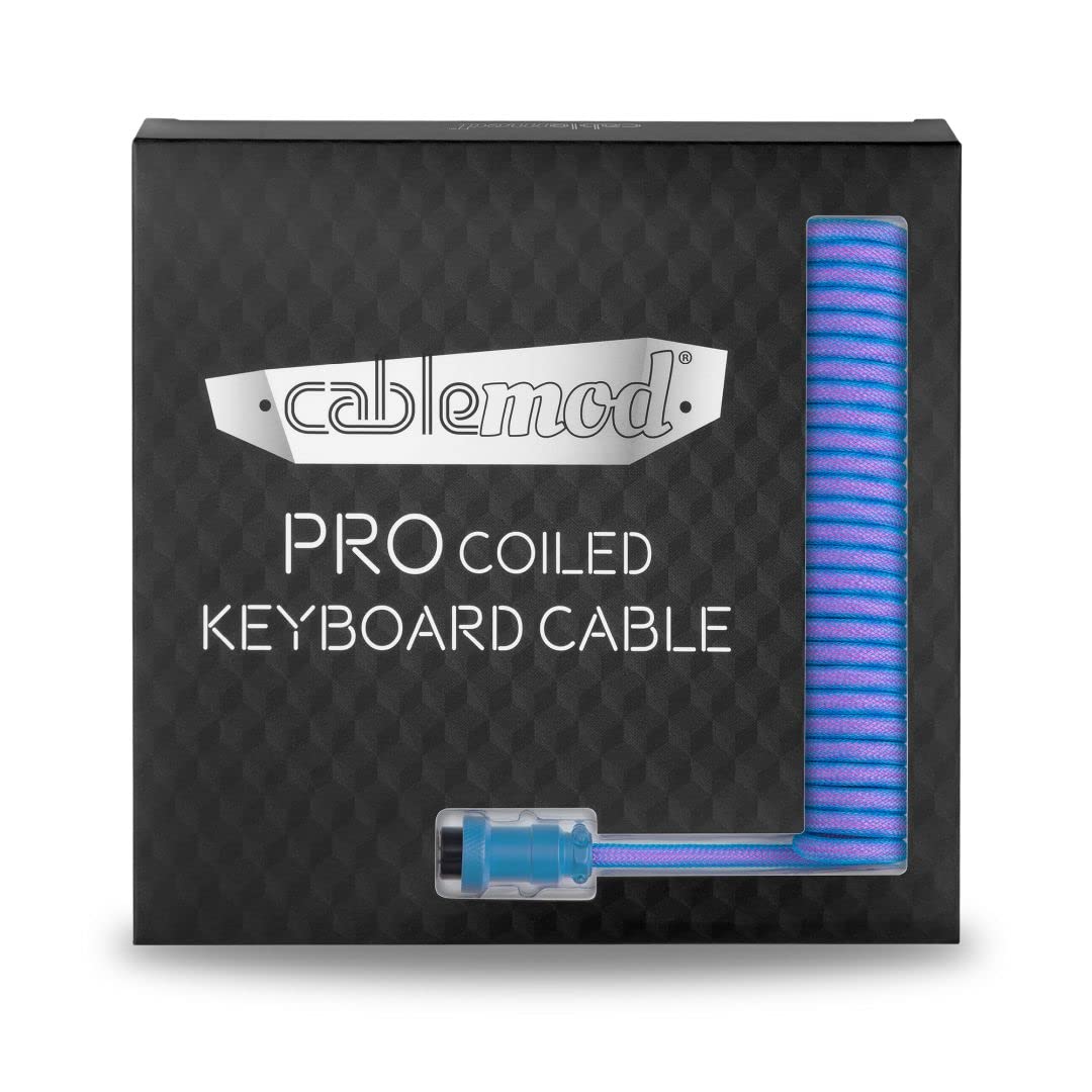 CableMod Compatible PRO Coiled Keyboard Cable USB-C zu USB Typ A, Gal