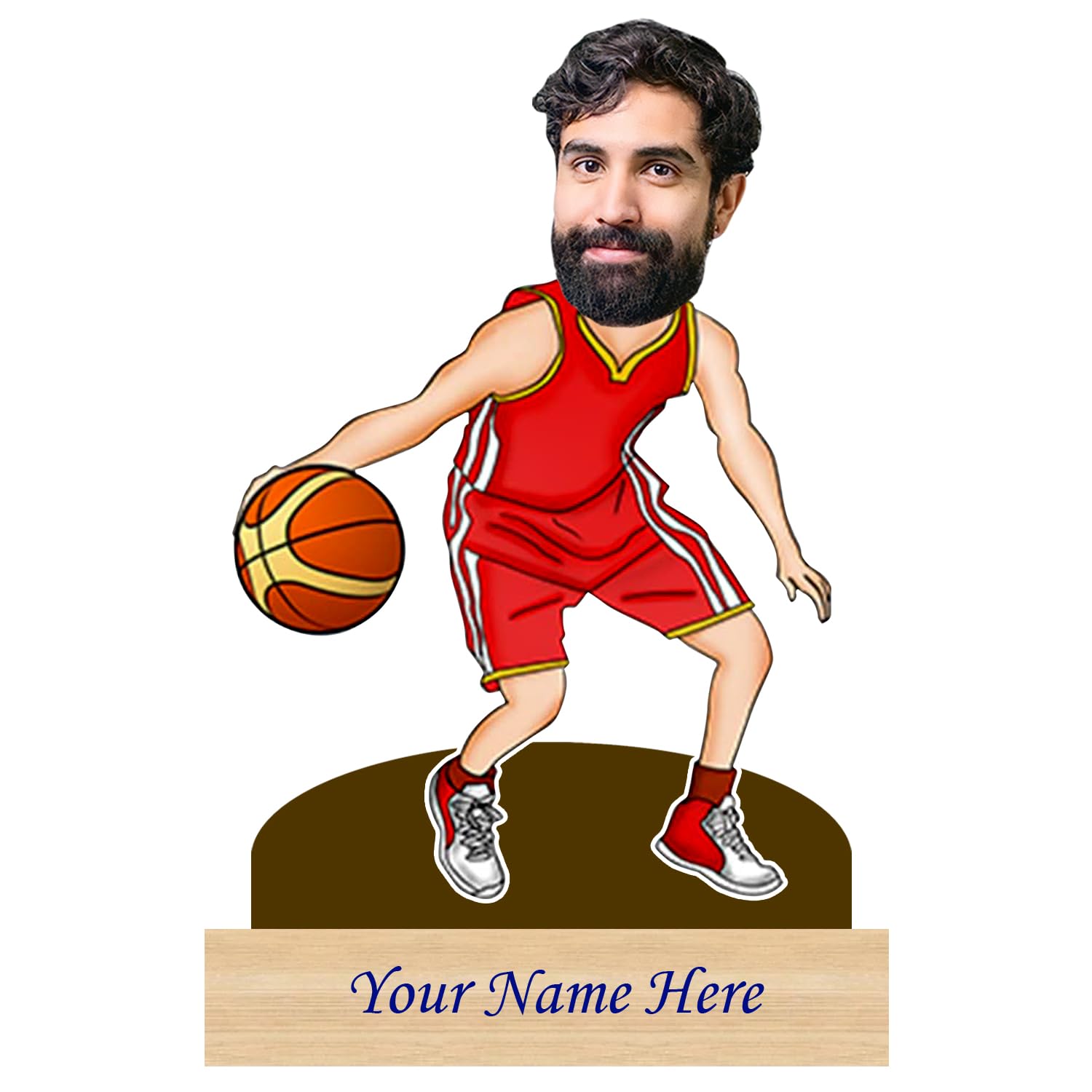 Incredible Gifts Basket Ball Player Personalized Caricature for Men (Table Top)