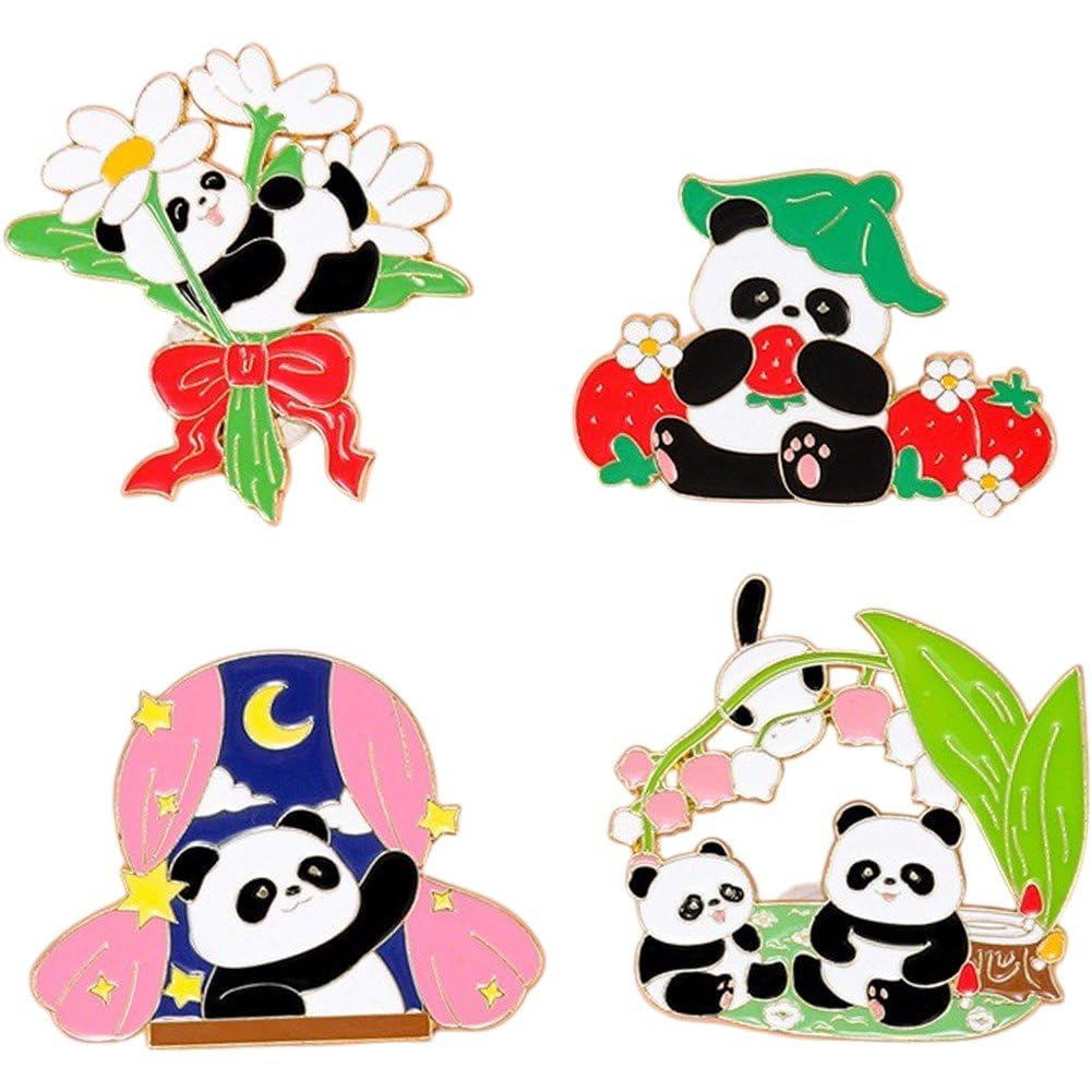 Casiler Panda Refrigerator Magnet, 4pcs Funny Cartoon Animals Travel Souvenir Magnetic Fridge Magnets for Whiteboard Decor