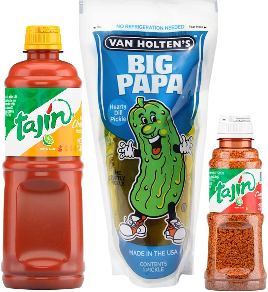 Tajin Big Papa Pickle Kit/Tajin Seasoning & Chamoy, Van Holtens Pickle