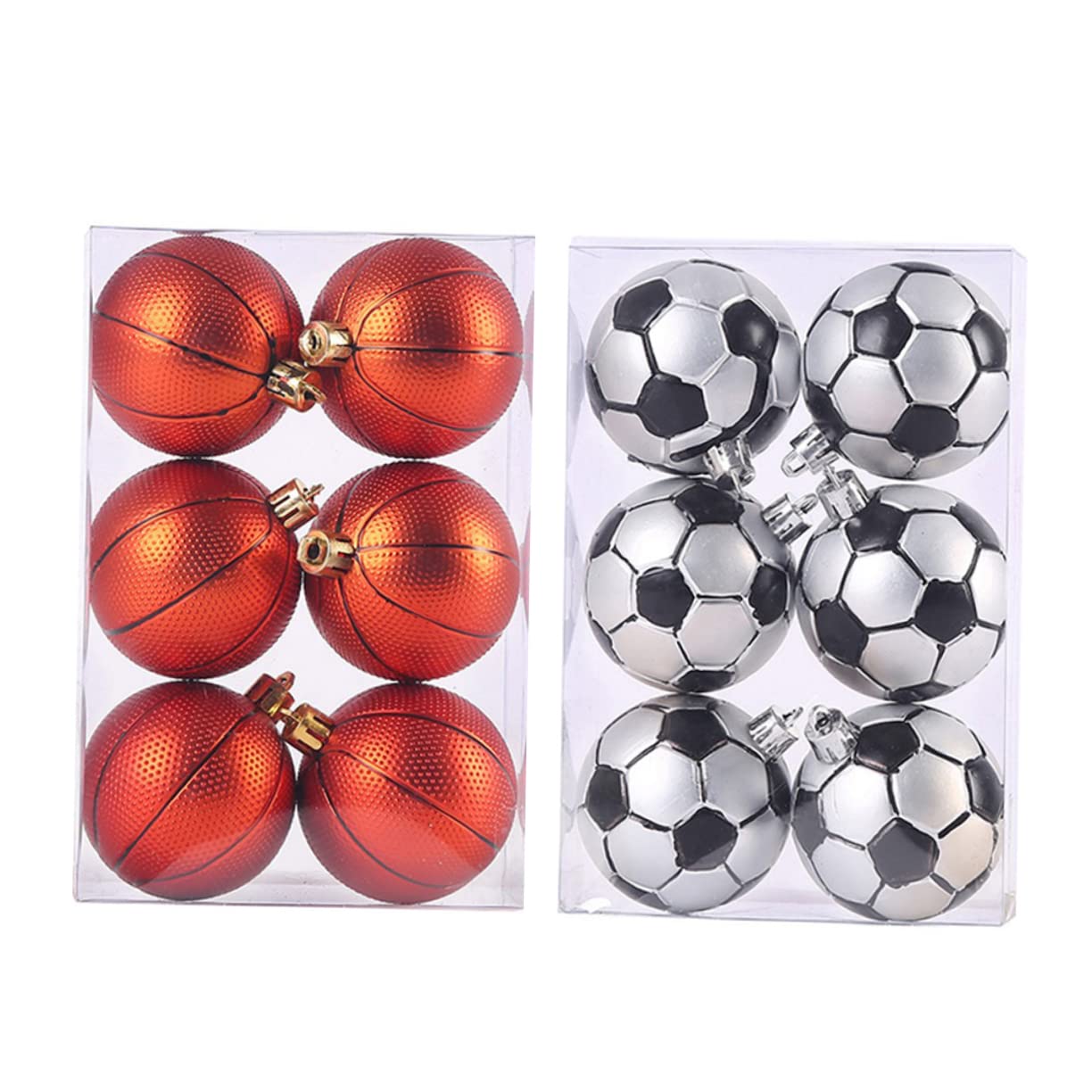 Alipis 3 Juegos De 12 Piezas De Bolas De Navidad Deportivas Adornos De Árbol Colgantes Adornos Navideños De Baloncesto Decoración Navideña Suministros Navideños Bolas Navideñas De