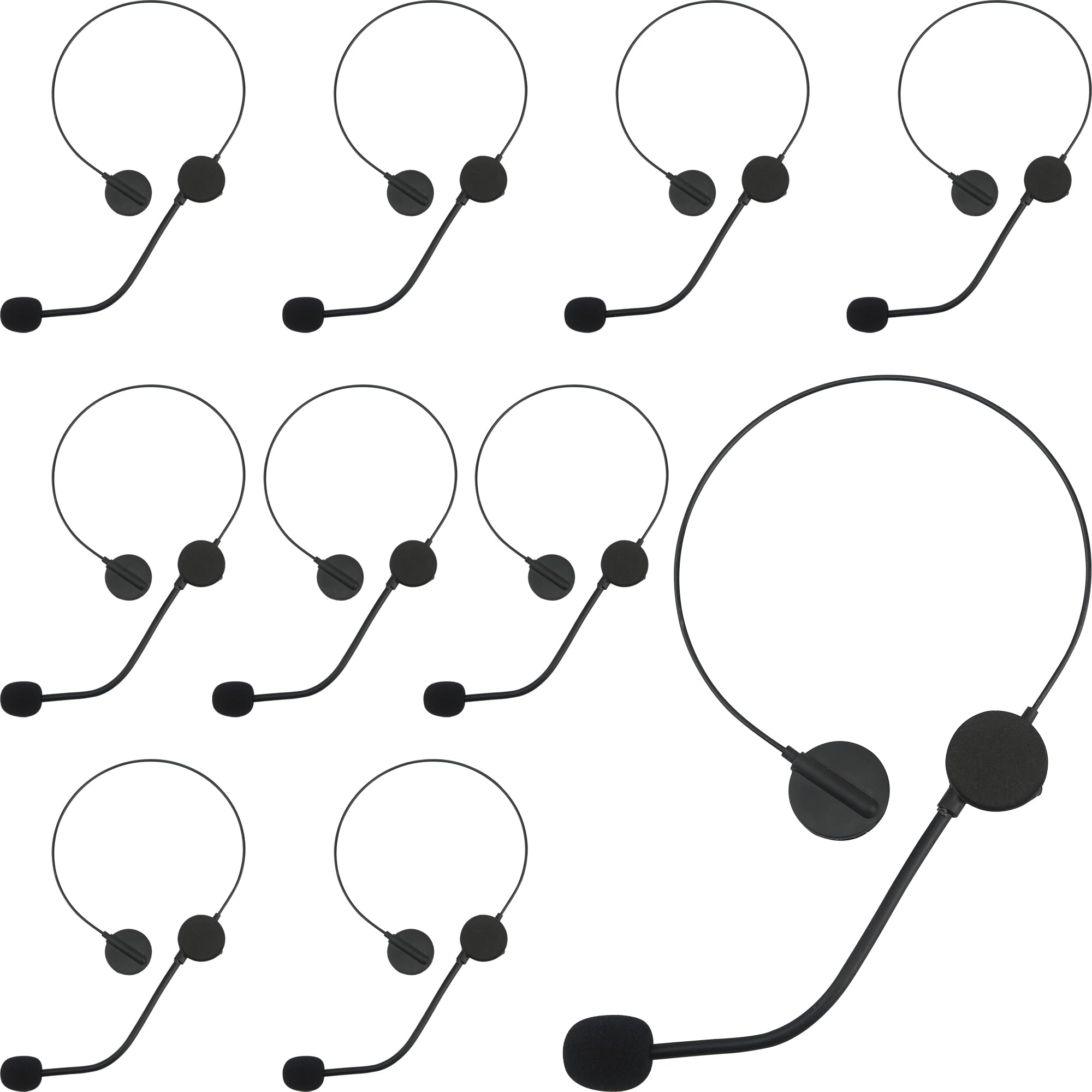 Cotiny 10 Pack Toy Headset Microphone Headband Costume Props Fake Rockstar Pop Singer Cosplay Accessories for Costume Makeup Party Prop