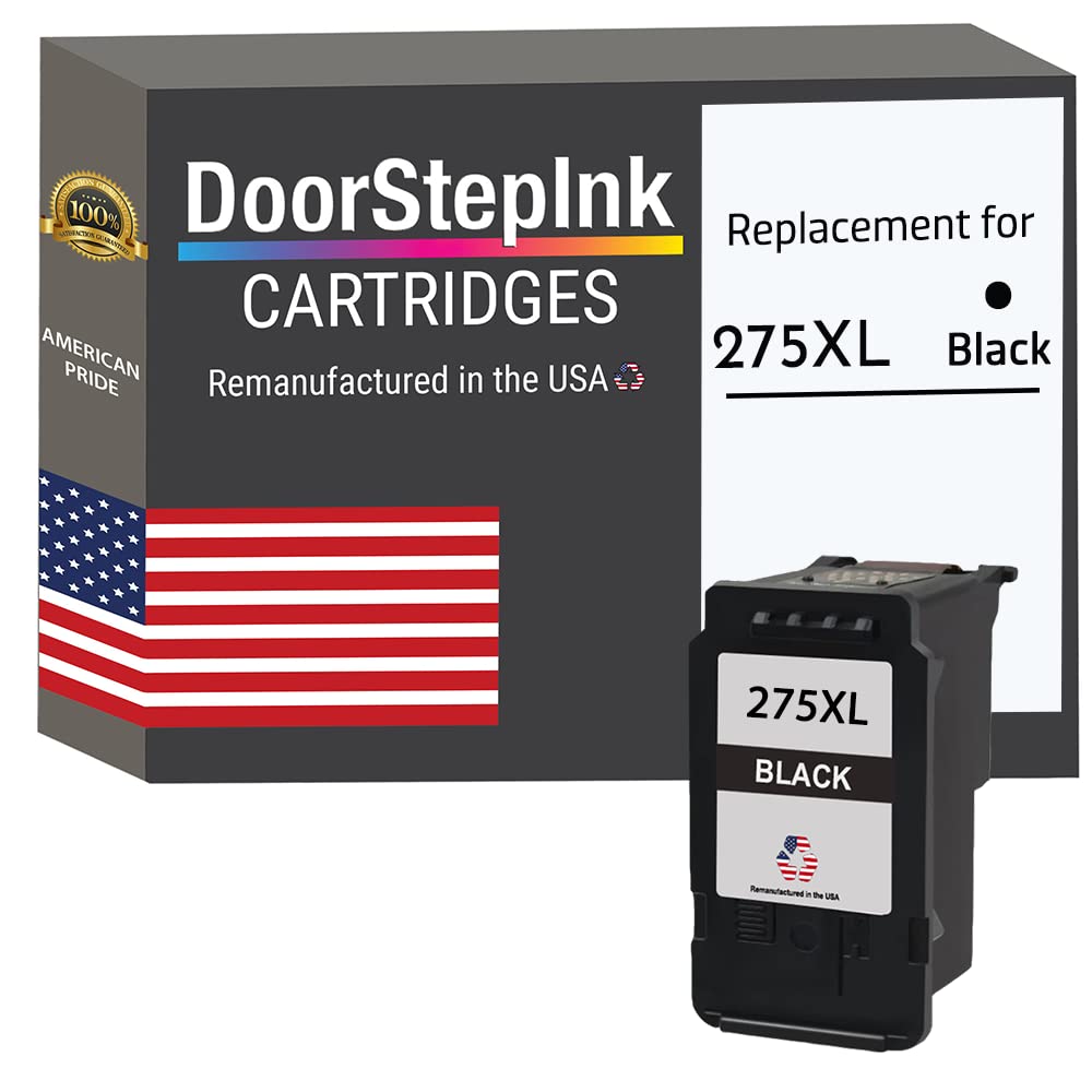 DoorStepInk PG-275XL Black Remanufactured Ink Cartridge Replacement for Canon PG-275XL - Compatible with PIXMA TR4720/TR4722/TS3520/TS3522/TS3720/