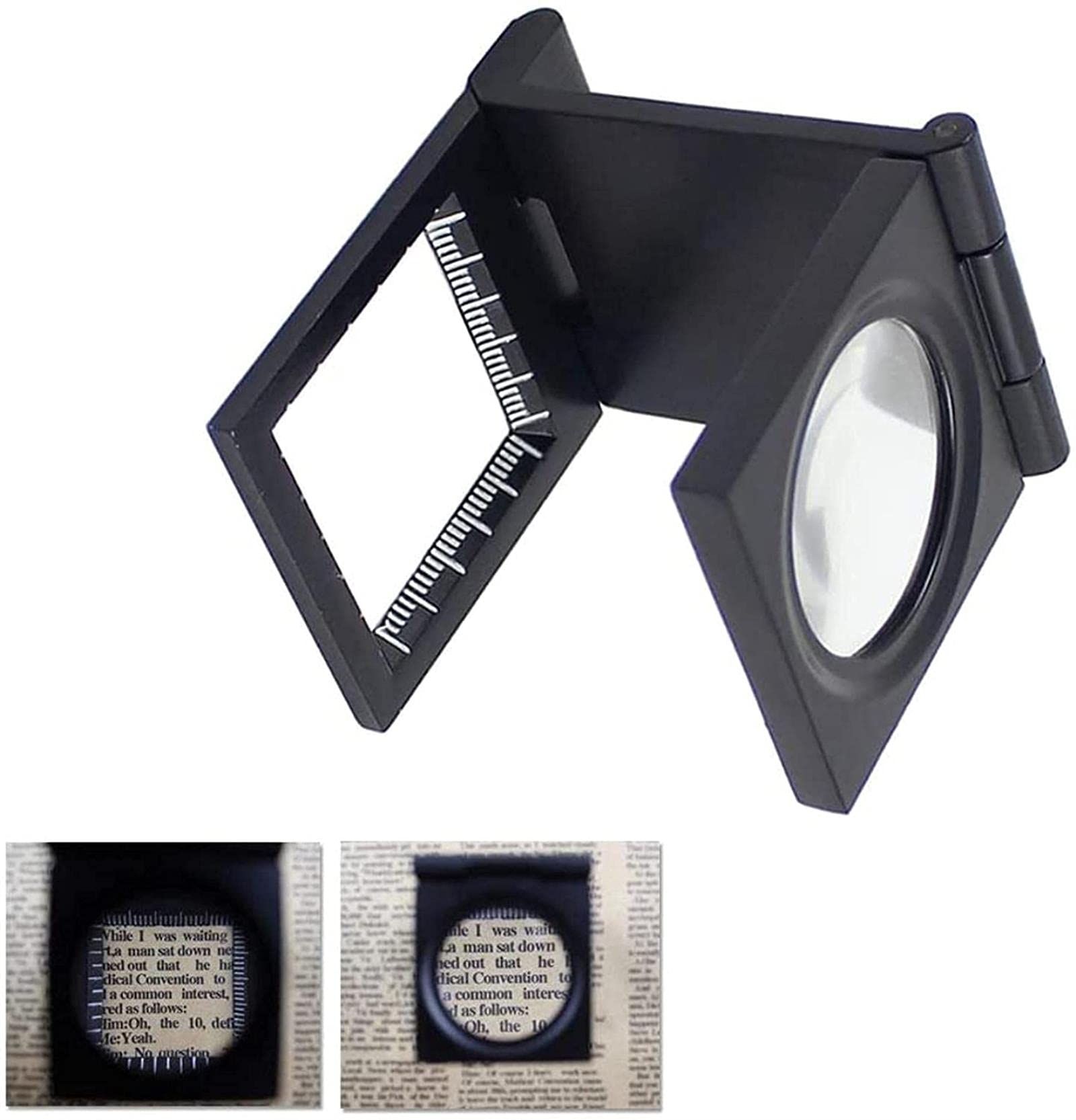 Lupe, 1 Stück 28 mm 10-Fach Faltbare Linse Leinentester Faltbare Mini-Taschen-Metalltuch-Fadenzähler-Lupe Beauty Comes