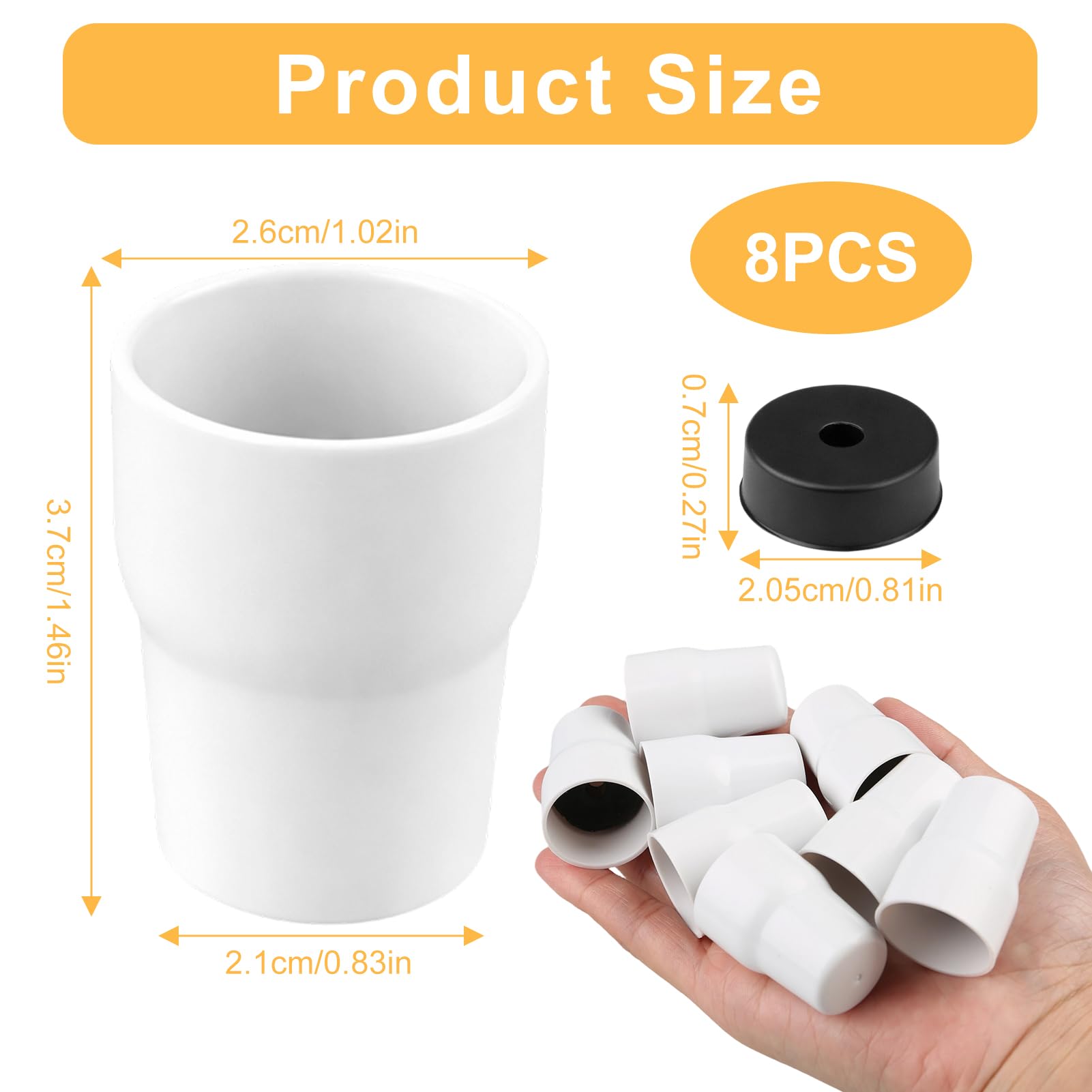 Push-Fit White Radiator Valve Cap, 8 Pcs Universal Radiator Cap Replacement Central Cover Valve Blanking Pipe Plastic Safeguarding Heating System White Underfloor Heating Manifold Accessories — view 2