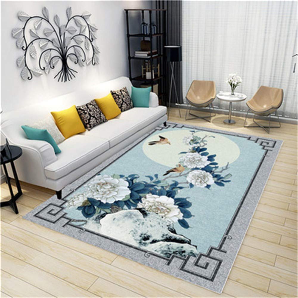 Modern Rugs In 3D Style, Velvet Material, Suitable For Living Room Kitchen Dining Room Bedroom Children'S Room Carpet (Bird Flying Under The Moon) -40X60cm