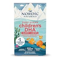 Nordic Naturals Zero Sugar Children’s DHA Gummy Chews – 30 zuckerfreie Gummis – Kinder Omega‑3‑Snack