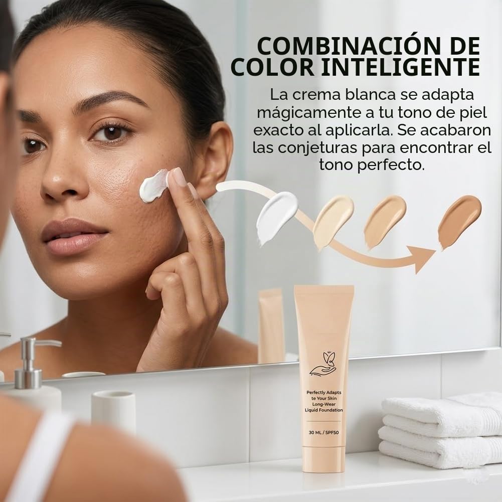 Luxe Cosmetics Colour Changing Foundation, Luxe Foundation Colour Changing Spf 50 for Mature Skin, Medium Coverage, Buildable Formula, Lightweight, Long-Lasting (1 Pcs)