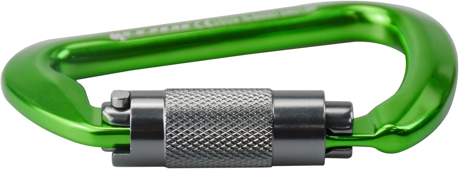 SEPEAK UIAA 30kN Climbing Carabiner Clips, Professional Heavy Duty Twist Locking Carabiners for Climbing,Mountaineering, Rappelling, Camping, Hiking, Swings, Large D Ring Hooks - Image 8