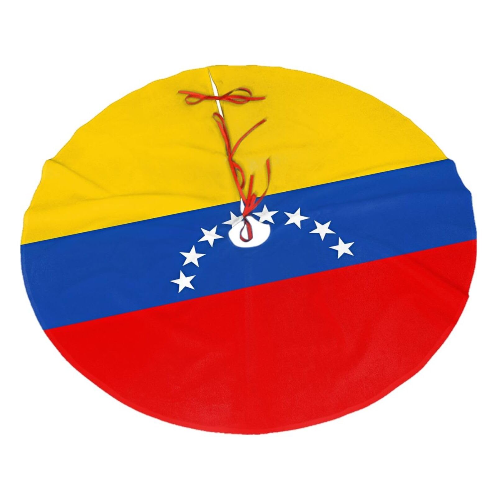 Flag of Venezuela Printed Christmas Tree Skirt Christmas Plush Tree Skirt 36 inches (about91 cm) ChristmasIndoor and Outdoor