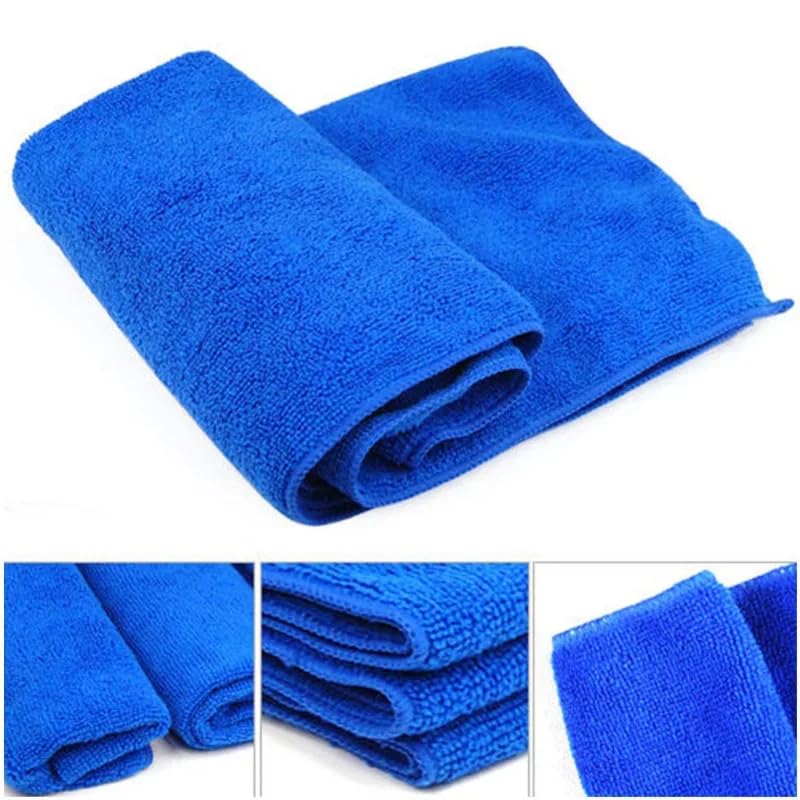 Asciugamani in microfibra per lavaggio auto, panno morbido per asciugatura, orlatura asciugamano per lavaggio acqua, aspirazione, spolverino, strumenti per la pulizia dell'auto, 30 x 30 cm,