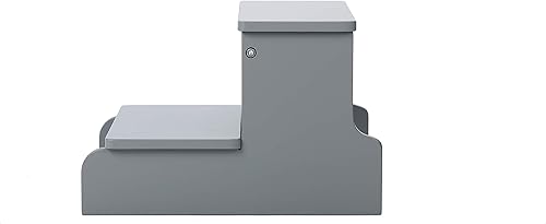 Miniatura 6 de BIRDROCK HOME Taburete de madera para niños  Gris  Decorativo  Fuerte madera resistente 2 peldaños  Niños pequeños ayudante para fregadero de cocina