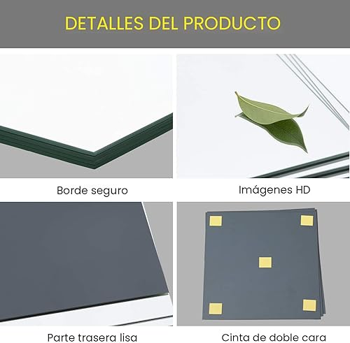 Miniatura 6 de Ruomeng Espejos de gimnasio de 12 pulgadas x 12 piezas espejo cuadrado montado en la pared azulejos de espejo sin marco para pared bandeja de velas