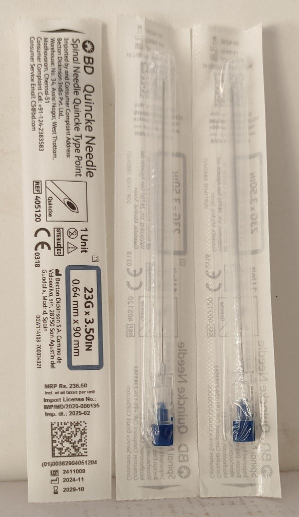 Spinal Needle Quicke Type Point 23G X 3.5 IN (0.64mm X 90mm) - Set Of 2 Pieces-image-37