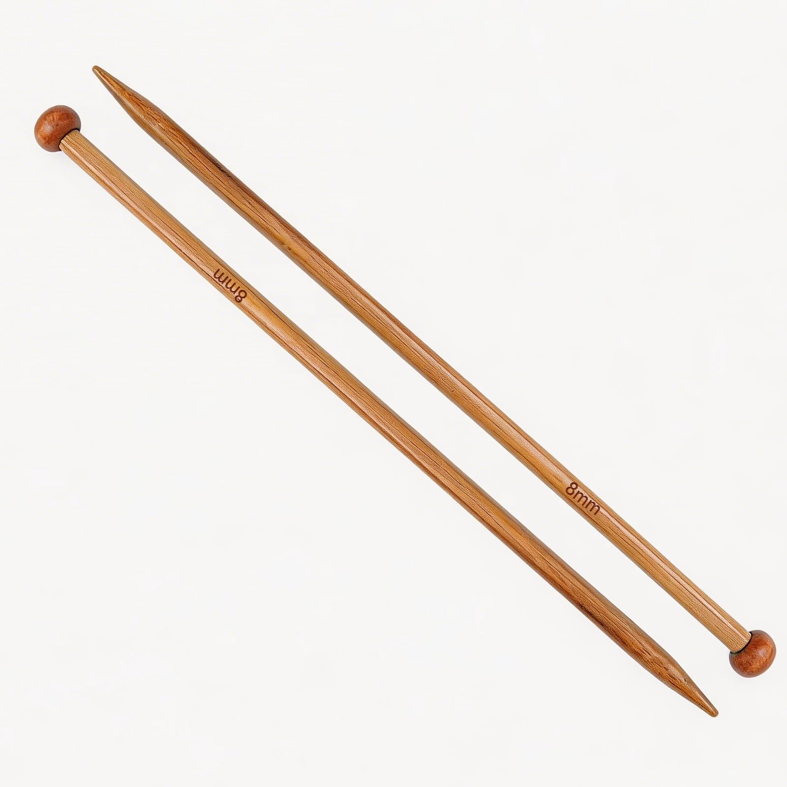 2 Pcs Bamboo Knitting Needles,UK 8mm Wooden Knitting Needles,Lightweight Wooden Kids Knittings Needle,25cm Long Knittings Needle Set for Professional Knitters Kids Adults DIY,Scarf,Sweater