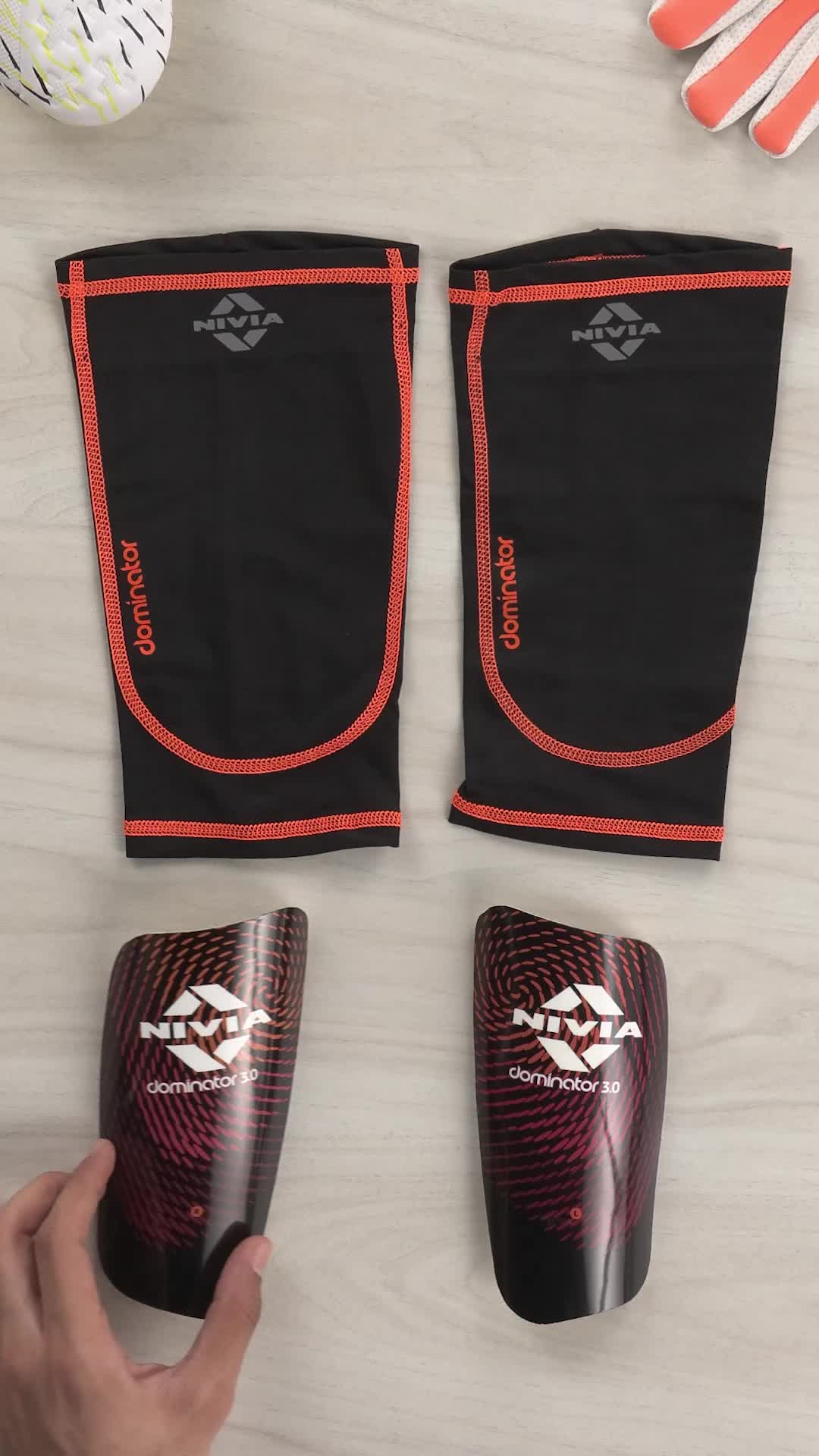 Buy Nivia Dominator Football Shin Guards with Sleeves, Medium
