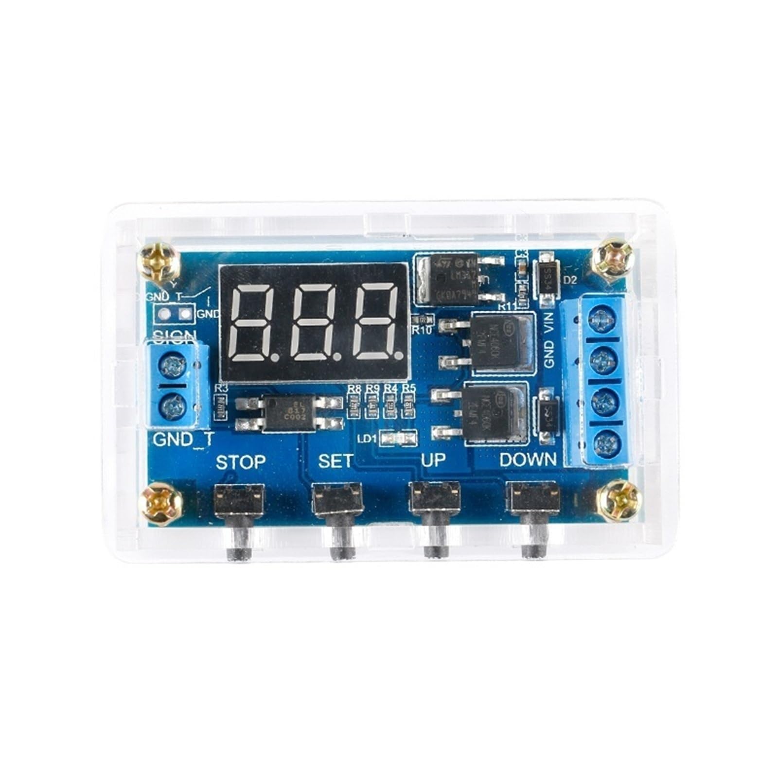 1 pz DC ​​12V 24V Dual MOS LED Digitale Temporizzatore Ritardo Relè Trigger Ciclo Timer Ritardo Interruttore Circuito Scheda Temporizzazione Modulo di Controllo Fai da Te(Only module)