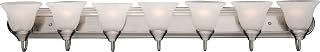Maxim Lighting Essentials 7-Light Bath Vanity Light | Satin Nickel Finish | Transitional Bath Vanity Light | Ideal for Bathrooms & Powder Rooms | Dimmable Damp Rated | 8016MRSN